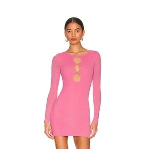 Pink cutout body on dress